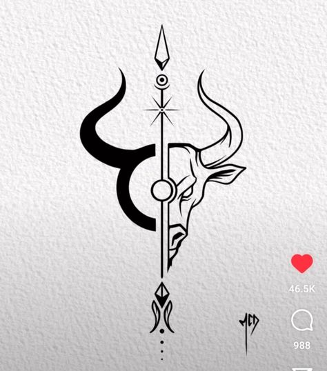 Taurus Zodiac Sign Tattoo, Xena Tattoo, Taurus Symbol Tattoo, Ox Tattoo, Zodiac Sign Tattoo, Taurus Bull Tattoos, Peace Tattoo, Taurus Symbols, Om Tattoo Design