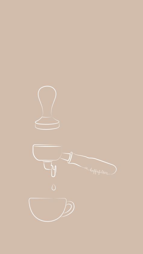 Coffee Related Tattoos, Coffee Illustration Artworks, Portafilter Tattoo, Coffee Drawing Illustration, Cute Coffee Wallpaper, Coffee Cups Aesthetic, Minimalism Drawing, Cafe Logos, Coffee Illustrations