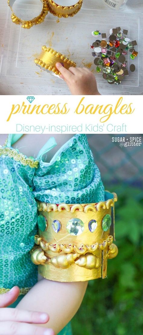 Do you have a little princess who loves to craft? This princess bracelet craft for kids is inspired by Disney's Princess Jasmine, but you could switch out the colors for any princess - or as a cute Egyptian or Arabic cultural craft. (Not to mention it would be perfect for a Princess Jasmine birthday party.) Disney Princess Crafts, Princess Jasmine Party, Disney Crafts For Kids, Princess Jasmine Birthday Party, Princess Bracelet, Egyptian Party, Princess Jasmine Birthday, Aladdin Party, Jasmine Party