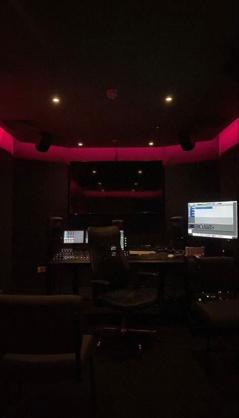 Dark Recording Studio, Music Room Aesthetic Dark, Music Studio Room Aesthetic Dark, Dark Studio Aesthetic, Music Studio Aesthetic Dark, Black Music Studio, Fl Studio Wallpaper, Fl Studio Aesthetic, Music Studio Room Luxury