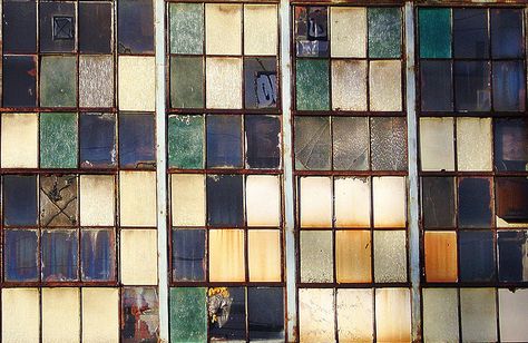 Factory Windows by mahler711, via Flickr Warehouse Bar, Factory Windows, Old Window Panes, Radium Girls, Industrial Windows, Window Panes, Isle Of Dogs, Building Front, Industrial Building