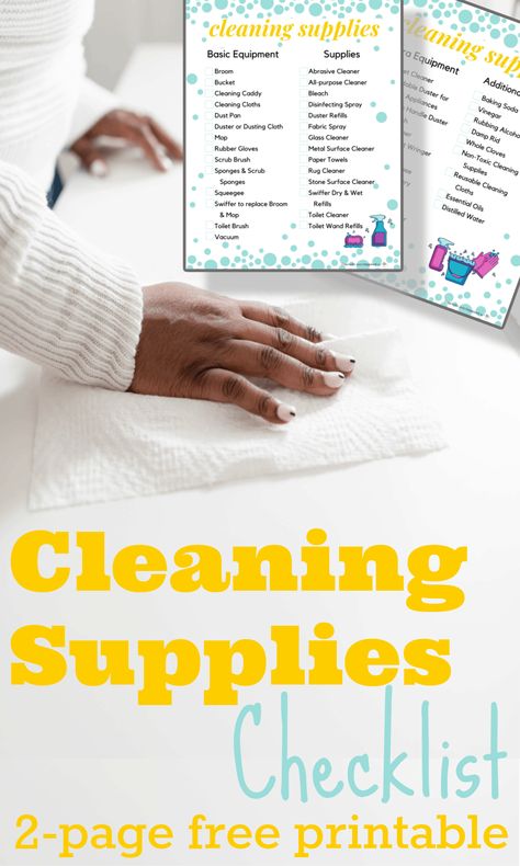 100 tips, DIY recipes and favorite products, plus a free 2-page printable cleaning supplies checklist for your routine or spring cleaning. #cleaningsupplies #checklist #freeprintable Cleaning Supply List, Cleaning Supplies Checklist, Duster Refills, All Natural Cleaning Products, How To Clean Granite, Cleaning Caddy, Cleaning Supplies List, House Cleaning Checklist, Fabric Spray