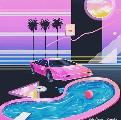 New wave 80s Miami vice art Miami Vice Aesthetic, Vice Aesthetic, Miami Vice Party, Miami Vice Theme, Miami Girls, Vaporwave Art, New Retro Wave, Vaporwave Aesthetic, Miami Art