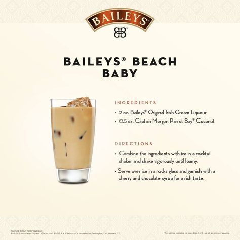 Baileys Summer beach drink Summer Beach Drinks, Baileys Iced Coffee, Baileys Drinks, Baileys Cocktails, Baileys Original, Baileys Recipes, Beach Drink, Coffee Ingredients, Beach Drinks