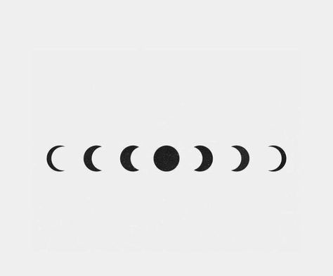 Cycle Of The Moon Tattoo, Moon Phases Simple, Moon Cycle Drawing, Simple Moon Phases Tattoo, Lunar Cycle Art, Moon Phases Tattoo Designs, Moon Phases Drawing, Moon Cycle Tattoo, Fearless Tattoo