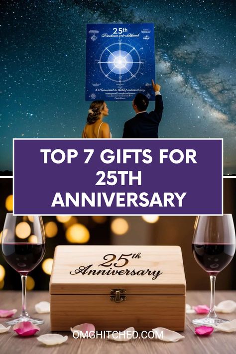 Celebrating 25 years of love? Check out these top 7 gift ideas for a truly special 25th wedding anniversary! From personalized star maps shared under a starry sky to lovely wooden wine boxes that pop with charm, you'll find thoughtful and unique ways to honor your milestone. Every couple deserves a celebration that captures their love story, and we've got all the inspiration you need! Love is what it's all about, so let's make this anniversary unforgettable. Save this pin for great gift ideas! 25 Years Wedding Anniversary, 46th Wedding Anniversary, Wine Boxes, Star Maps, Wooden Wine Boxes, 25th Wedding Anniversary, Wine Box, Experience Gifts, Unique Presents