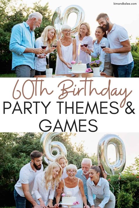 Turning 60 is a big deal! These fun 60th birthday party themes and games for adults will make the milestone birthday something special! #60thbirthday #turning60 60th Birthday Celebration Ideas, Men Birthday Party Theme, 60th Birthday Ideas For Mom Party, 60th Birthday Ideas For Women, 60th Birthday Party Themes, 60th Birthday Theme, 60th Birthday Ideas For Dad, 60th Birthday Ideas For Mom, Man Birthday Party