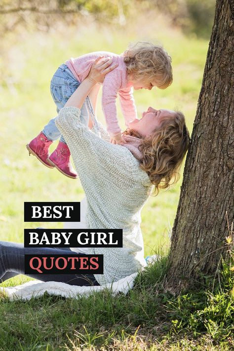 BABY GIRL AND MOTHER STANDING ON A BLANKET UNDER A TREE, MOM RAISES IN HER ARMS HER BABY GIRL AND THEY LAUGH TOGETHER. Newborn Baby Girl Quotes, Welcome Baby Girl Quotes, Baby Congratulations Messages, New Baby Girl Quotes, Quotes Newborn, Mother And Daughter Quotes, Welcome Quotes, Quotes Mother