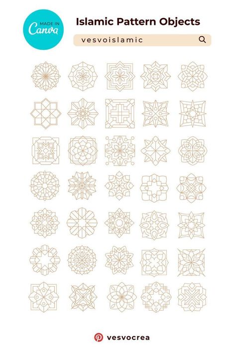 Abstract Islamic Pattern Flower Symbol Object Canva Elements Keyword 992 #elemencanvapro #canvabiology Canva Arabic Elements, Islamic Ornament Design, Islamic Art Pattern Arabesque, Islamic Graphic Design, Geometric Pattern Islamic, Arabic Graphic Design, Islamic Shapes, Arab Pattern, Islamic Patterns Geometric