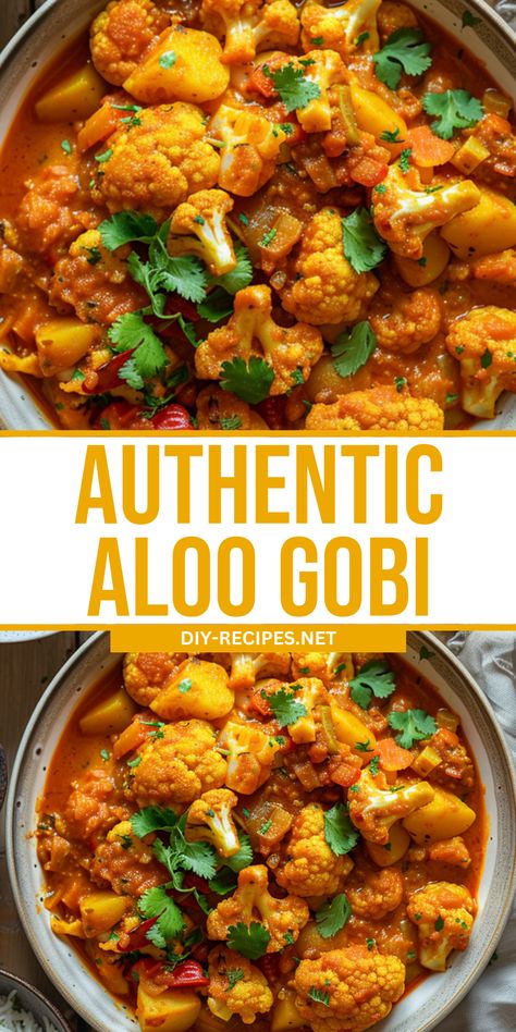 Discover the flavors of Authentic Aloo Gobi. This classic Indian dish combines potatoes and cauliflower with aromatic spices for a delicious vegetarian meal. Indian Recipes With Potatoes, Aloo Gobi Recipe Vegan, Indian Potatoes And Cauliflower, Authentic Aloo Gobi Recipe, Indian Cauliflower Recipes Aloo Gobi, Indian Aloo Gobi, Aloo Gobi Recipe Authentic, Califlower Recipes Indian Curries, Butter Cauliflower Indian