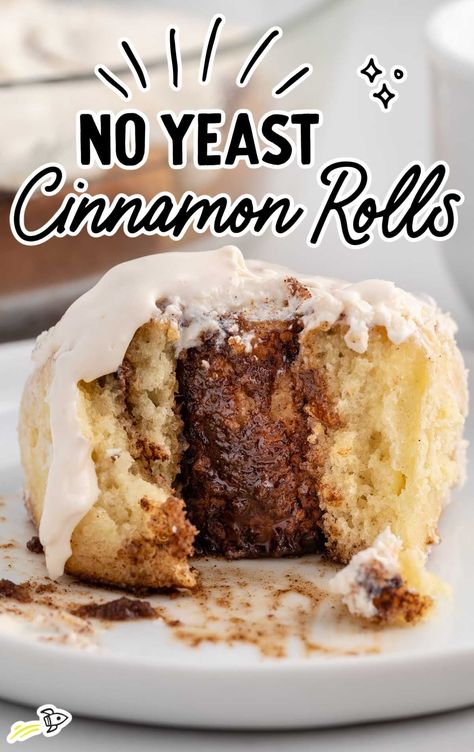 Cinnamon Rolls (No Yeast) - Spaceships and Laser Beams Cinnamon Buns No Yeast, Buns No Yeast, Cinnamon Rolls No Yeast, Cinnamon Rolls Without Yeast, Rolls No Yeast, Yeast Cinnamon Rolls, No Yeast Cinnamon Rolls, Homemade Cinnamon Rolls Easy, No Yeast Bread