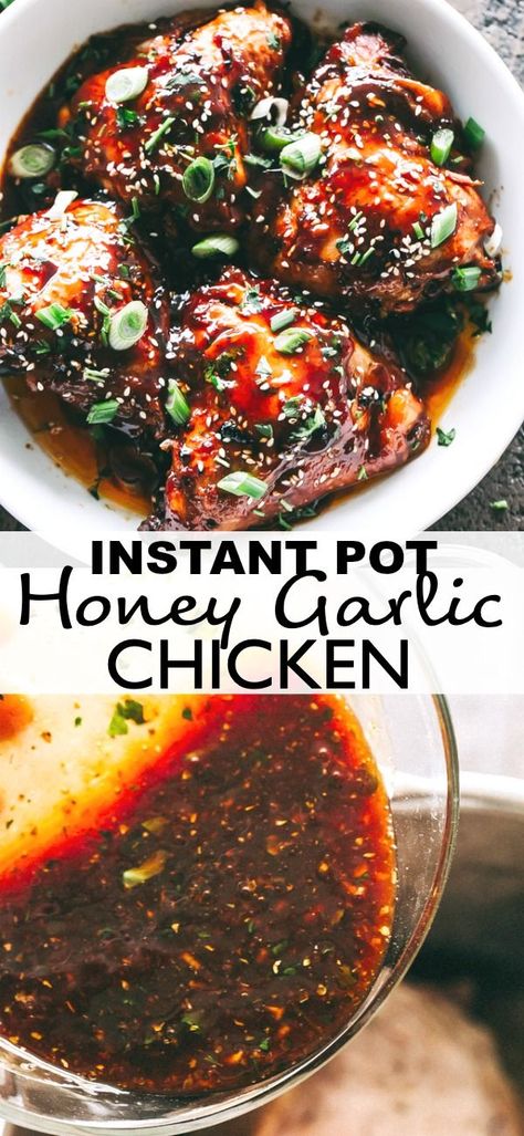 Instant Pot Honey Garlic Chicken, Honey Garlic Chicken Thighs, Garlic Chicken Recipe, Garlic Chicken Recipes, Honey Garlic Sauce, Healthy Instant Pot Recipes, Fortune Cookies, Instant Pot Recipes Chicken, Honey Garlic Chicken