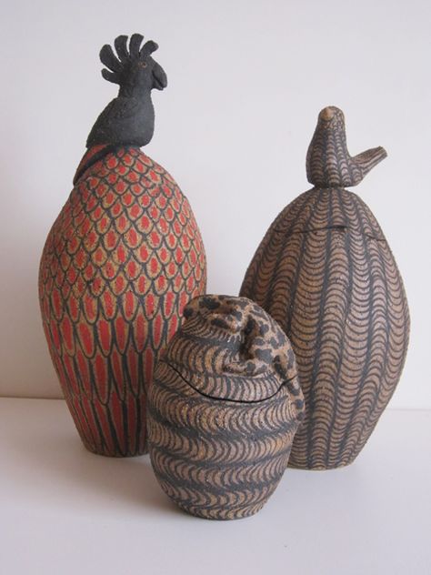 Wallace Rockhole Pottery, NT, 2014 by Su Brown Zoomorphic Pottery, Bear Pottery Ceramics, Aboriginal Ceramics, Animal Ceramic Vases, Animal Jar Ceramic, Lidded Jars Pottery, Anthropomorphic Ceramics, Canopic Jars, Organic Ceramics