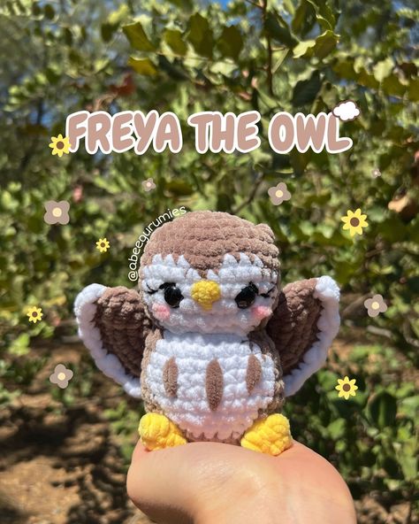 I have literally no words for this!😍✨ Meet Freya the Owl 🦉🤎 🦉made by: me 🙋🏻‍♀️ 🦉pattern: @craftinginglory 🦉height: 13 cm approx. (15 cm from wing to wing) #crochet #crochetaddict #crochetlove #crocheting #crochetplushie #crochetamigurumi #plushies #plushies #amigurumi #amigurumilove #amigurumiaddict #amigurumiowl #crochetowl #owl #handmade #handmadewithlove #crafts #yarn #yarnaddict #yarnlove Wing Crochet, Crochet Idea, Crochet Eyes, Crochet Owl, Plushie Patterns, Crochet Animals Free Patterns, Winter Inspo, Christmas Card Crafts, Blanket Yarn