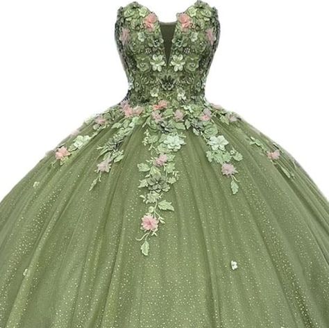 Dress Is Brand New, Never Been Worn Size 16 Sage Green Dress For 15th Birthday, 15th Birthday Dresses, Sage Green Quinceanera Dresses, Quinceanera Dama Dresses, 15 Birthday Dresses, Quinceanera Dresses Green, Green Quinceanera Dresses, Glitter Party Dress, Quince Dresses Mexican