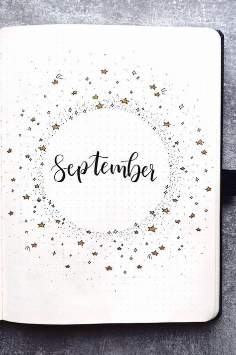 45+ Best bullet journal monthly cover ideas for September #monthlycover #bulletjournalideas September Kalender, September Bullet Journal Cover, Bullet Journal Designs, Bujo Notebook, Notebook Profile, Monthly Cover Ideas, Journal Cover Ideas, September Bullet Journal, Bullet Journal September