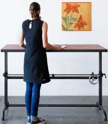 Standing desk, incorporate a stand up desk into your  home office Office Loft, Best Standing Desk, Loft Office, Attic Space, Standing Table, Stand Up Desk, Adjustable Standing Desk, Sit Stand Desk, Adjustable Height Table