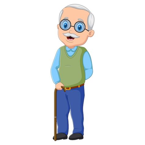 Vector cartoon illustration the old man ... | Premium Vector #Freepik #vector #grandpa #grandfather #older-man #old-character Happy Birthday Grandpa, Free Cartoon Characters, Premium Vector Cartoon, Man Vector, Man Illustration, Fancy Art, Class Room, Free Cartoons, Boy Character