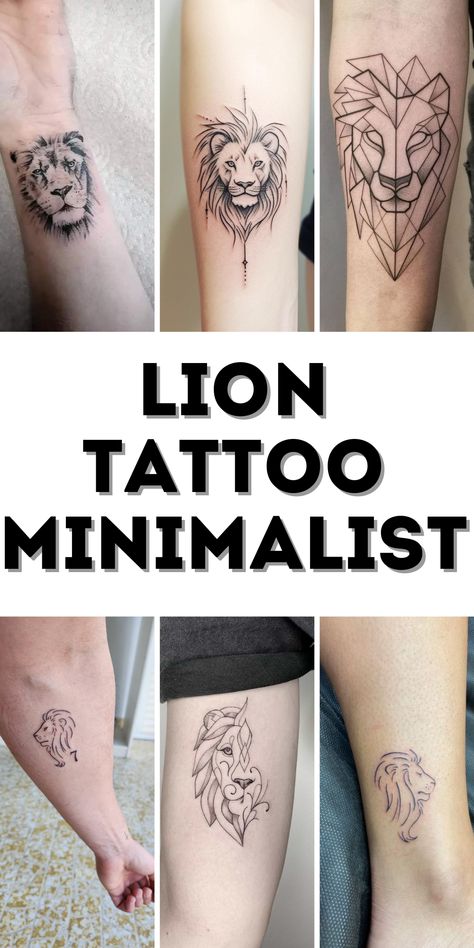 Lion Tattoo Minimalist Designs: A Modern Approach to Timeless Symbolism Minimalist Lion Tattoo, Simple Lion Tattoo, Lion Cub Tattoo, Small Turtle Tattoo, Lion Tattoo Ideas, Small Lion Tattoo, Geometric Lion Tattoo, Geometric Line Tattoo, Cubs Tattoo