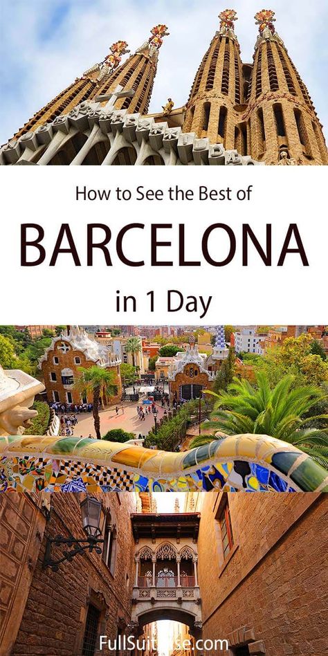 How to See the Best of Barcelona in One Day (Itinerary, Map & Tips) Spain Destinations, Barcelona Itinerary, Barcelona Travel Guide, Things To Do In Barcelona, Barcelona Spain Travel, To Do In Barcelona, Spain Itinerary, Visit Barcelona, Spain Travel Guide