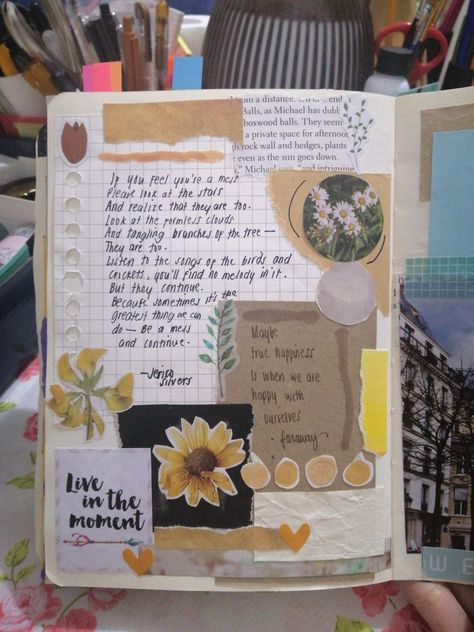 Poem Art Journal, Scrapbook Poem Ideas, Poem Journal Art, Poem Scrapbook Ideas, Poetry Art Journal, Poetry Collage Art, Poem Journal Ideas, Poetry Journal Aesthetic, Scrapbook Poetry