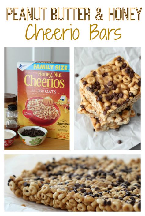 Honey Nut Cheerio Bars, Pb Bars, Cheerios Snacks, Cheerios Recipes, Peanut Butter Cheerio Bars, Cheerio Bars, Peanut Butter And Honey, Bake Sweets, Healthy Bedtime Snacks