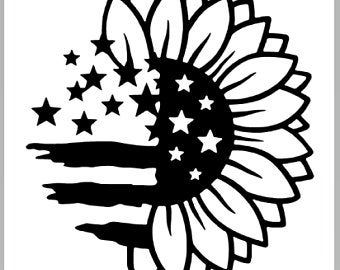 American Flag Sunflower, Cricut Decals, Silhouette Vinyl, Flag Decal, Diy Cricut, Cricut Creations, Cricut Projects Vinyl, Car Decals Vinyl, Window Decals