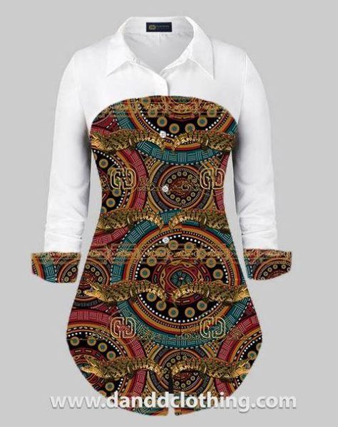 fancy shirt for women with crocodile print African Shirts Designs, Ankara Shirts For Men, Female Senator Wears, Ladies Shirt Design, African Shirt Dress, African Tops For Women, African Print Pants, African Print Shirt, African Blouses