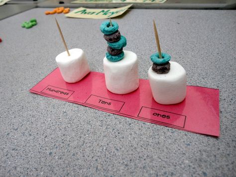 A place value activity the students will love.  They can eat when they are finished. Teaching Place Values, Place Value Activities, Child Activities, Math Place Value, Second Grade Math, Math Workshop, Homeschool Math, Math Numbers, Place Value