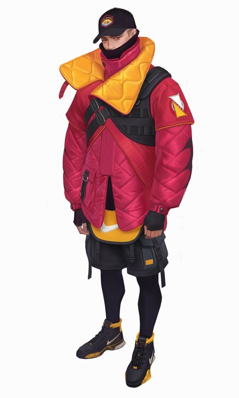 ArtStation - Small red, ZHENG HUANG Red Techwear, Mode Cyberpunk, Sci Fi Fashion, Cyberpunk Fashion, Cyberpunk Character, Futuristic Fashion, Future Fashion, Character Design References, Illustration Character Design