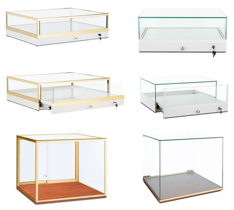 Glass Countertop Showcases Countertop Display Case, Mobile Shop Design, Trade Show Flooring, Roof Truss Design, Cash Wrap, Shed Floor, Glass Showcase, Glass Countertops, Jewelry Display Case