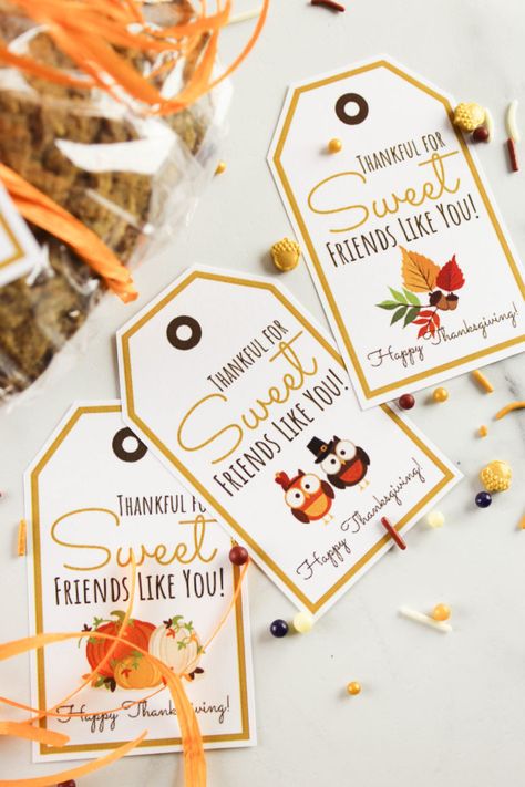 Thankful for Sweet Friends Like You Free Printable Gift Tags | Baking You Happier Free Thanksgiving Printables, Friends Thanksgiving, Thankful For Friends, Free Printable Gifts, Free Printable Tags, Thankful For You, Thanksgiving Treats, Free Printable Gift Tags, Printable Gift Tags