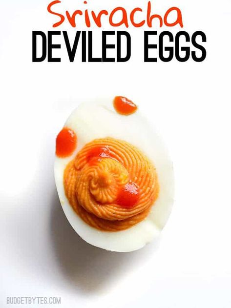 Sriracha Deviled Eggs Yogurt Ideas, Budget Bites, Sriracha Deviled Eggs, Healthier Me, Hearty Recipes, Budget Bytes, Best Party Food, Budget Recipes, Easy Appetizers