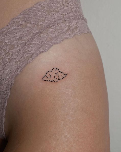 Purple Cloud Tattoo, Minimal Cloud Tattoo, Cloud Tattoo Behind Ear, Dainty Cloud Tattoo, Cloud Tattoo Minimalist, Cloud Finger Tattoo, Anime Cloud Tattoo, Blue Cloud Tattoo, Cloud Hand Tattoo