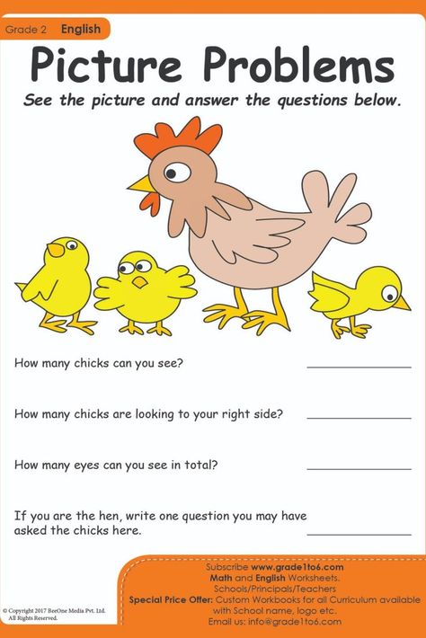 Picture Comprehension For Class 1, English Worksheets For Grade 2, Comprehension For Grade 1, English Worksheets For Grade 1, Worksheets For Grade 2, Easy Math Worksheets, Worksheets For Grade 1, Remedial Reading, Picture Comprehension