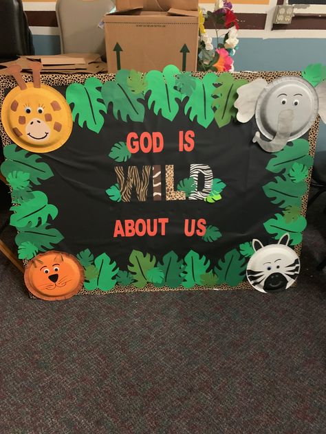 Safari Theme Diy Decorating Ideas, Vbs Wild Life From Grow Kids 2023, Jungle Theme Door Decorations, Jungle Themed Vbs, Wild Live Vbs 2024, Jungle Theme Bulletin Boards, Vbs Jungle Theme Decorations, Jungle Theme Classroom Preschool, Wild About Jesus Vbs