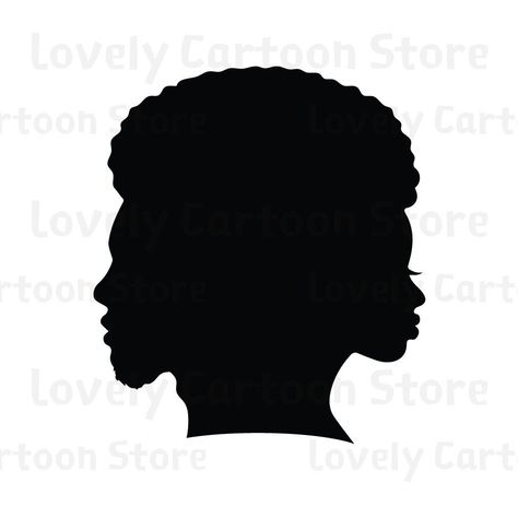 Black Women Silhouette Art, Afro Hair Salon, Man And Woman Silhouette, Black Woman Silhouette, Afro Hairstyles Men, Black Shapes, Hair Salon Logos, Male Profile, Afro Cuban