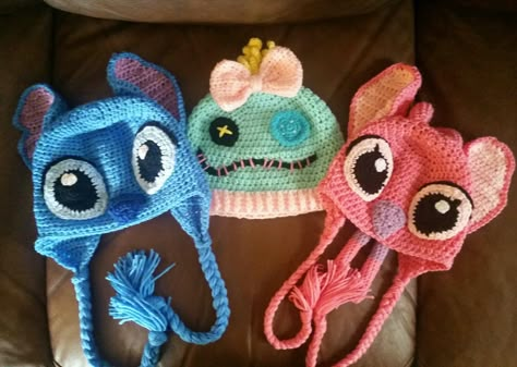 Lilo hat Lilo And Stitch Crochet Hat Pattern Free, Crochet Stitch Hat Disney, Stitch Disney Crochet Pattern, Stitch Hat Crochet, Stitch Crochet Hat, Disney Crochet Pattern, Stitch Costume, Lilo And Stitch Merchandise, Crochet Character Hats