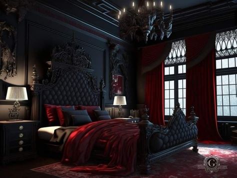 Goth Bedroom Ideas, Dark Romantic Bedroom, Dark Boho Bedroom, Academia Bedroom, Gothic Decor Bedroom, Goth Bedroom, Royal Bedroom, Dark Boho, Boho Bedroom Design