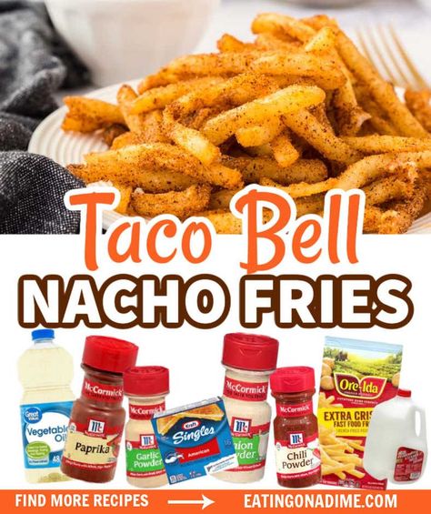 Nacho Fries Recipe, Taco Bell Nacho Fries, Fries At Home, Copycat Taco Bell, Nacho Fries, Taco Bell Recipes, Cheese Sauce Recipe, Seasoning Recipe, Copykat Recipes