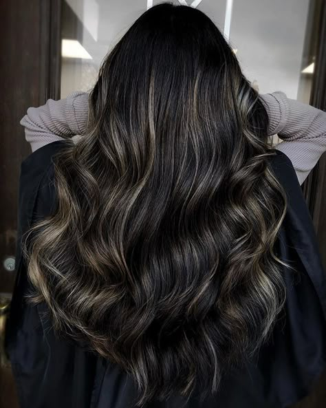 Hair Highlights For Black Hair, Bleaching Dark Hair, Highlights For Black Hair, Black Hair With Blonde Highlights, Natural Hair Highlights, Highlights On Black Hair, Natural Dark Hair, Dark Black Hair, Black Hair Balayage