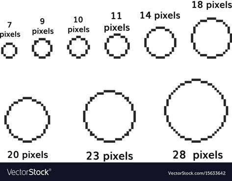 Pixel Circle Chart, Circle Pixel Pattern, Circle Template Minecraft, Minecraft Round Windows Design, Pixel Art Pattern Circle, Circle Pattern Minecraft, Minecraft Circle Template, Round Minecraft House, Minecraft Circle Window