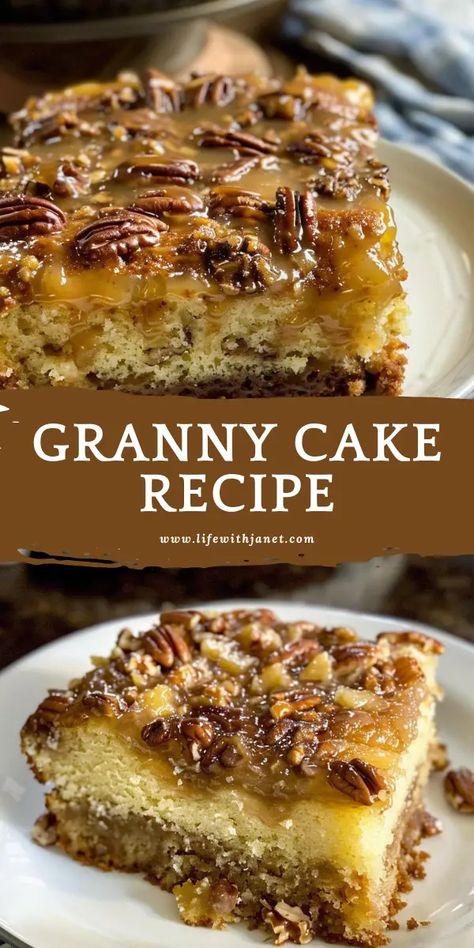 Granny Cake Recipe Best Sheet Cake Recipe Ever, Easy Snack Cake Recipes, 9 By 13 Cake Recipes, 9 X 13 Cake Recipes, Granny Cakes, Potluck Sweets, Grandmas Cake, Cherry Dumplings, 9x13 Recipes