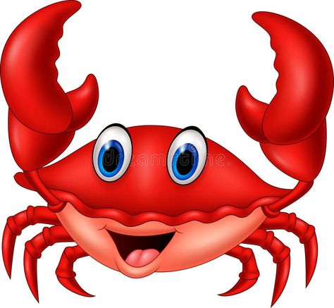 Photo about Illustration of Cartoon smiling crab. Illustration of isolated, character, animal - 89148512 Crab Activities For Preschool, Crab Clip Art, Crab Picture, Crab Stock, Crab Clipart, Seagull Illustration, Cartoon Crab, Crab Cartoon, Crab Illustration