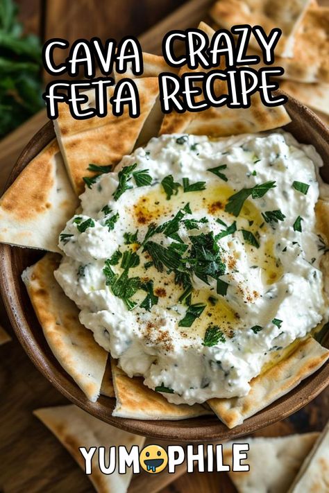 Cava Crazy Feta Recipe Cava Whipped Feta, At Home Cava Bowl Recipe, Cava Feta Dip, Feta Sauce Recipe, Crazy Feta Recipe, Crazy Feta Dip, Cava Recipe Food, Cava Falafel Recipe, Cava Sauce Recipe