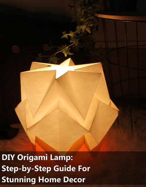 Looking to add a touch of elegance to your home decor? Check out our step-by-step guide on how to create a stunning DIY origami lamp. This unique and stylish piece will brighten up any room with its intricate folds and beautiful design. Follow our tutorial to learn how to make your own origami lamp today! Origami Table Lamp, Origami Lamp Diy, Diy Light Shade, Origami Lights, Origami Table, Origami Lamp, Diy Deco, Diy Origami, Diy Lamp