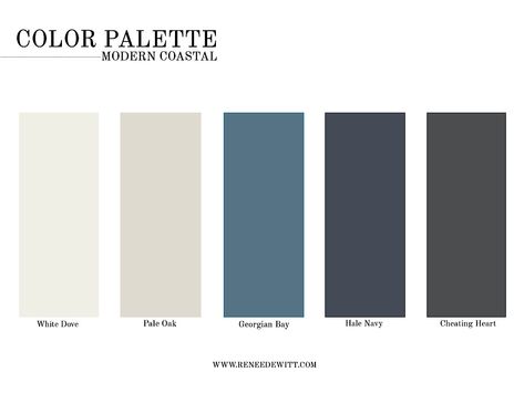 Home Color Palette, Benjamin Moore, White Dove, Pale Oak, Georgian Bay, Hale Navy, Cheating Heart, Mood Board, Home Paint Color Palette Hale Navy White Dove, White Dove Paint Palette, Pale Oak Benjamin Moore Palette, Pale Oak Benjamin Moore Color Scheme, Pale Oak And Hale Navy, Benjamin Moore Hale Navy Color Palette, White Dove Color Scheme, Bm Pale Oak Coordinating Colors, Hale Navy Color Scheme