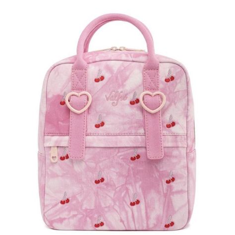 Valfre x loungefly acid wash pink denim backpack with cherries Loungefly Backpack, Denim Backpack, Pink Denim, Acid Wash, Backpacks, Pink