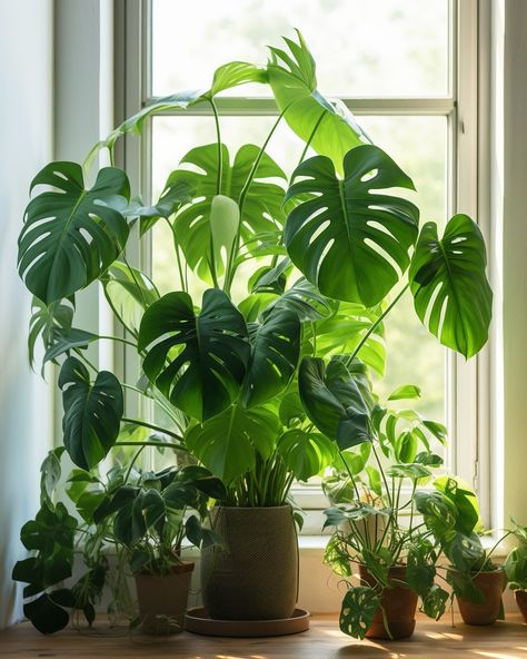 Monstera Magic - Your Monstera can grow uncontrollably!... Montserrat Plant, Pretty Plants Aesthetic, Horticulture Aesthetic, Large Monstera Plant, Monstera Plante, Monstera Plant Aesthetic, Monstera Care, Plante Monstera, Botanical Interior