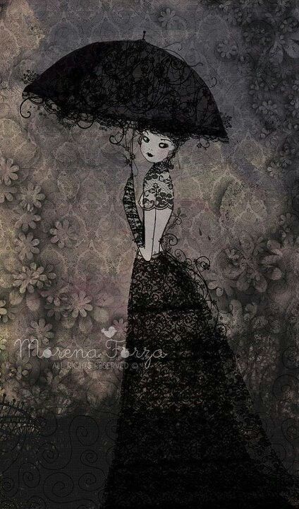 ♥ Dibujos Dark, Mary Cassatt, Umbrella Art, Goth Aesthetic, Gothic Art, Funky Art, Pretty Art, Dark Art, Aesthetic Art